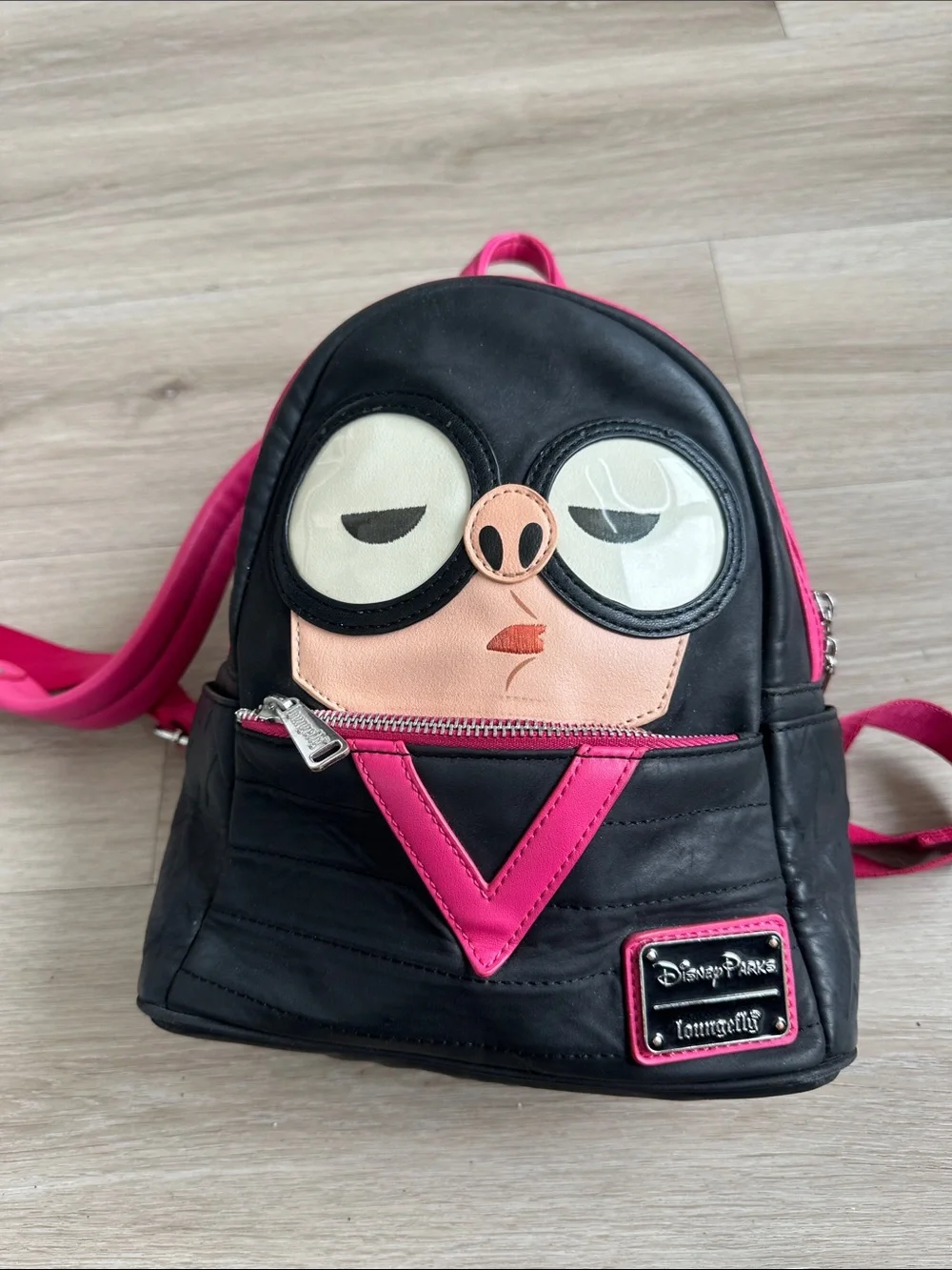 Loungefly Black & Hot Pink Vampire Character Kids Backpack Disney Parks